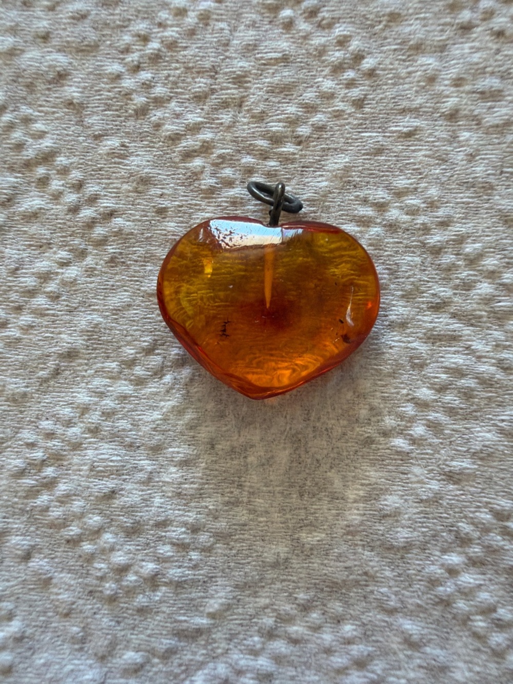Amber heart pendent